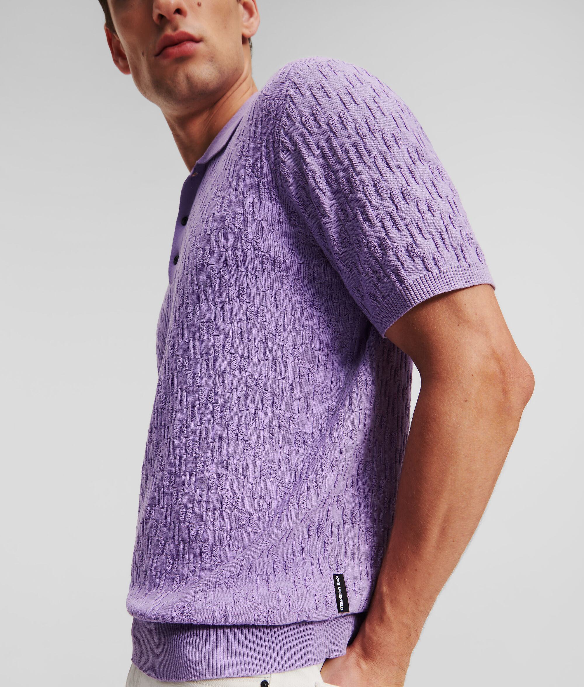 (image for) Perfect KL Monogram Knitted Polo Shirt